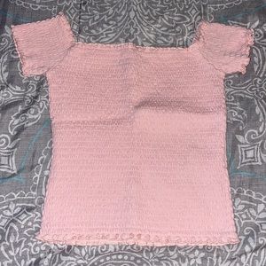 Off shoulder short sleeve shirt